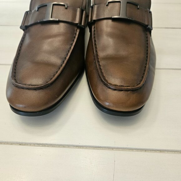 Tod's T Timeless Brown Calf Leather Loafers - Size 11 US/10 UK - Picture 5 of 12